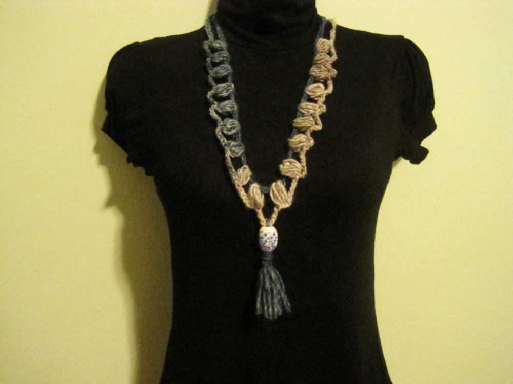 Necklace, Neck warmer, crocheted - mosaic (NL1,2,3,4)) $16/each