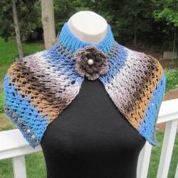 Knit shawl, neck warmer - mosaic (A2)