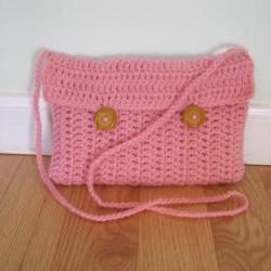 Purse, crocheted - small - pink (P10)