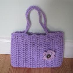 Crocheted purse/handbag - small - light purple (P18)