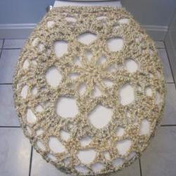 Crochet Toilet Seat Cover, Toilet Seat Cozy - Pearls (TSC4)
