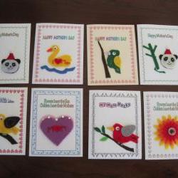 Mother's Day Card - Handmade with Felt (FC1-8) -- 2 cards for $12